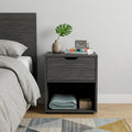 Gray Wood One Drawer Nightstand - 20-inch