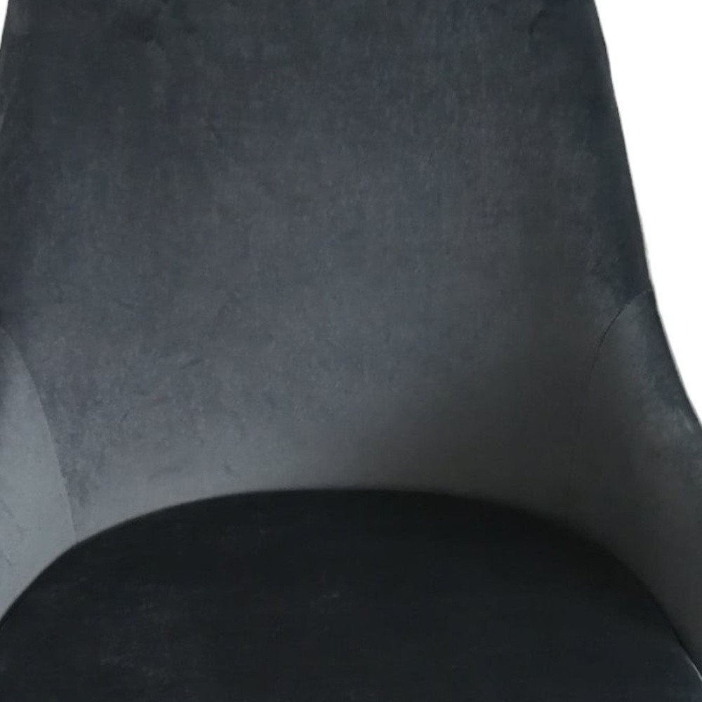 Set of Two Gray and Black Fabric Dining Side Chairs