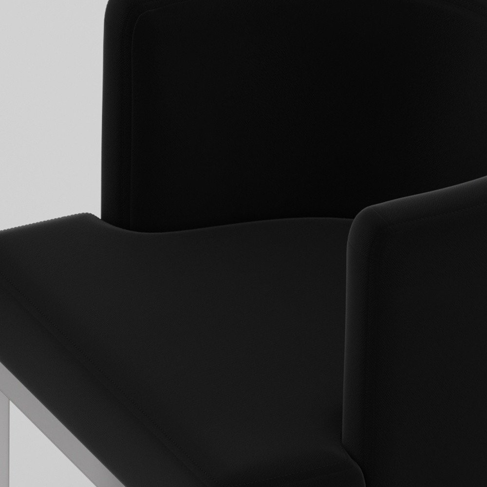 Black and Silver Fabric Wing Back Dining Side Chair