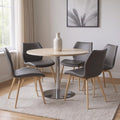 Set of Four Gray and Silver Faux Leather Dining Side Chairs