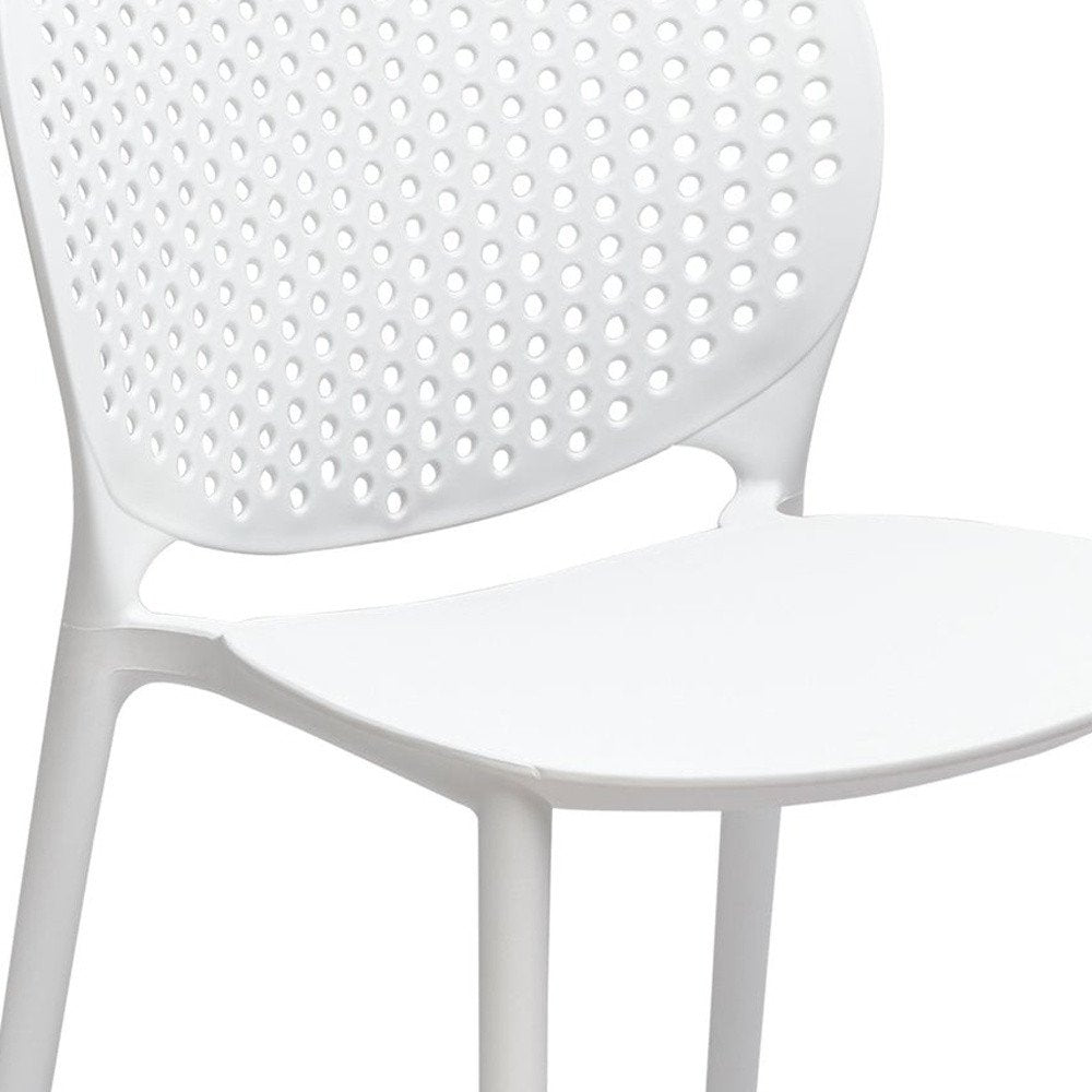 Set of Four White Heavy Duty Plastic Dining Side Chairs
