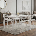 Set of Four White Heavy Duty Plastic Open Back Dining Arm Chairs