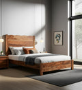 Three Piece Brown Solid Wood Bedroom Set