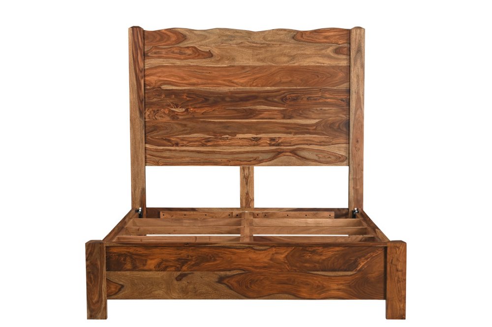 Three Piece Brown Solid Wood Bedroom Set