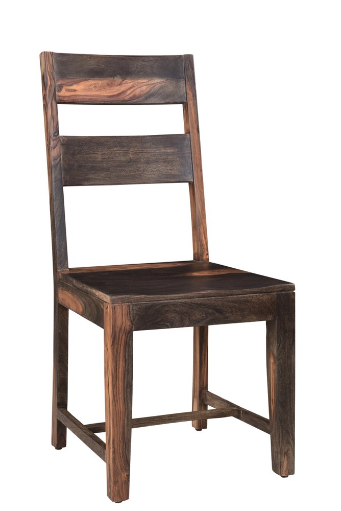Six Piece Brown and Black Solid Wood Dining Set with Four Chairs and One Bench