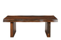 Set of Two Dark Brown Solid Wood Sled Furniture Set