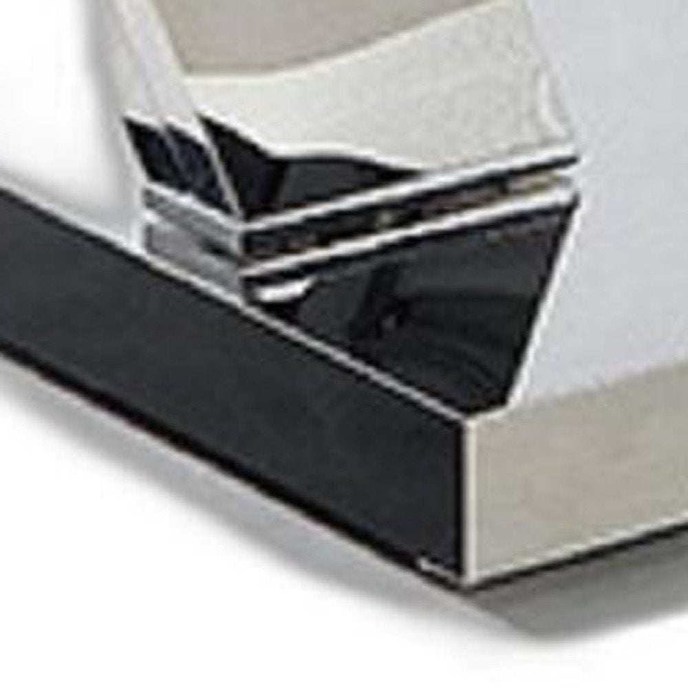 Clear and Silver Glass and Stainless Steel Floor Shelf Coffee Table