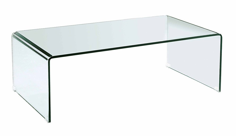 Clear Glass Sled Coffee Table - 24-inch