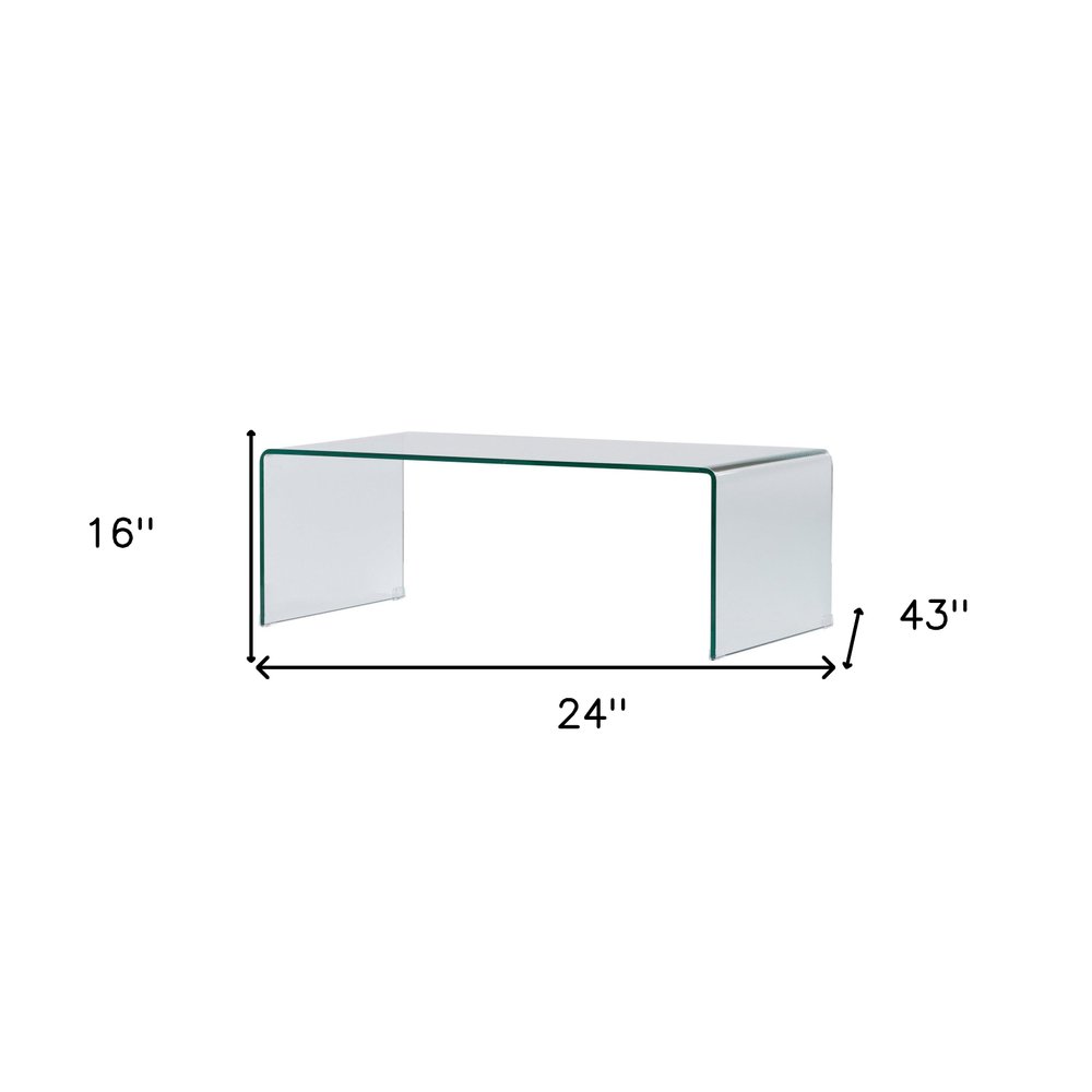 Clear Glass Sled Coffee Table - 24-inch