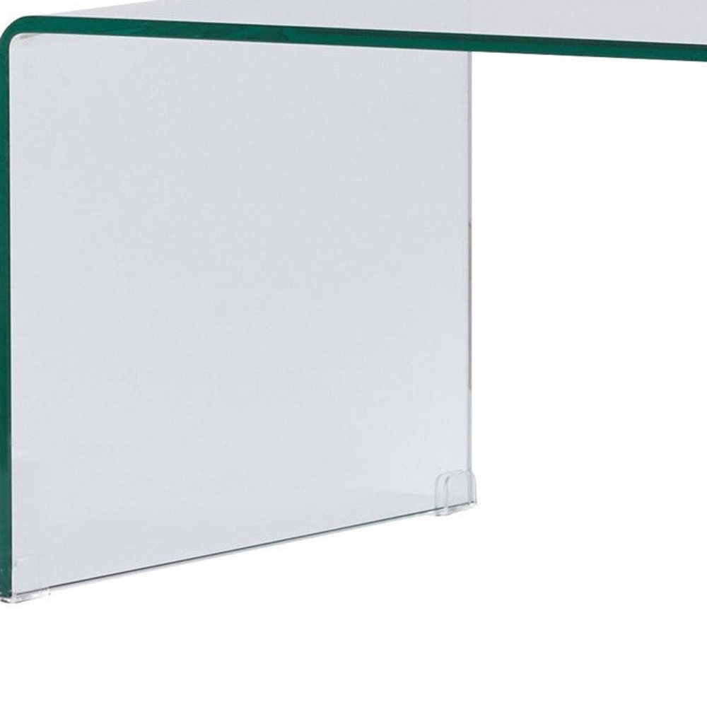 Clear Glass Sled Coffee Table - 24-inch