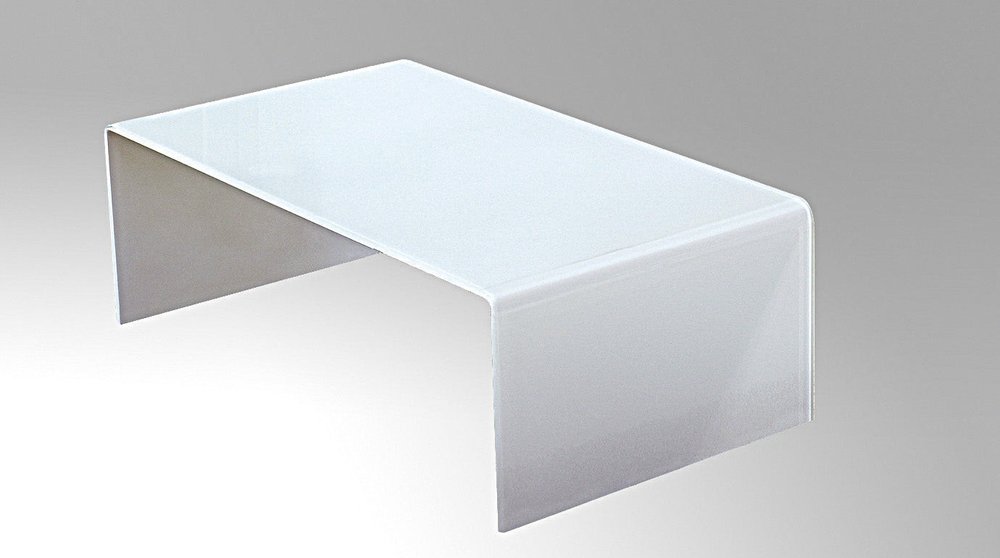 White Glass Sled Coffee Table - 24-inch