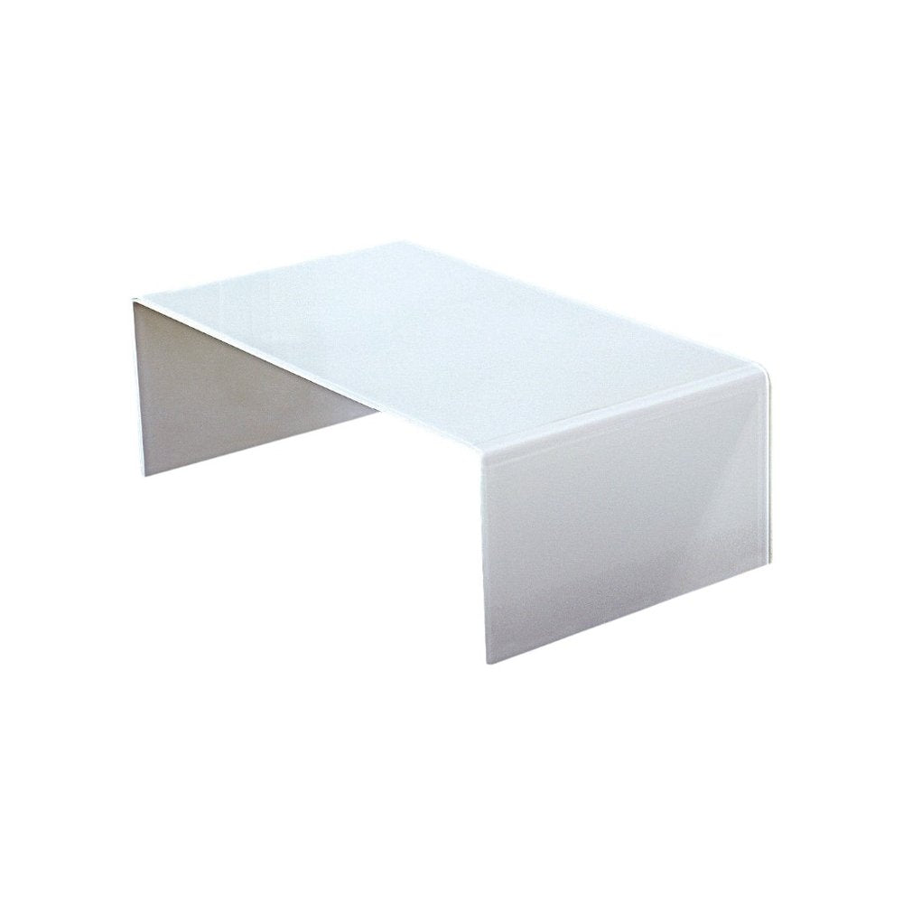 White Glass Sled Coffee Table - 24-inch