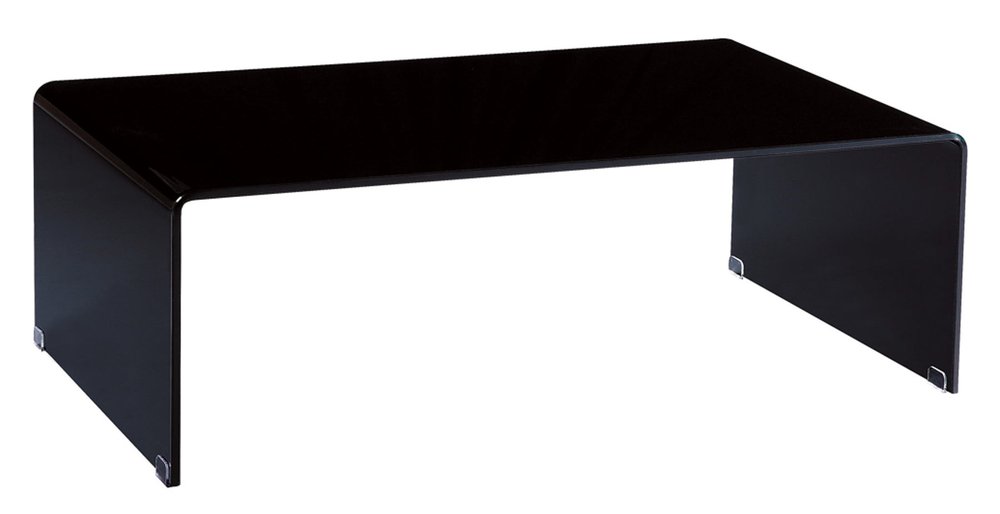 Black Glass Sled Coffee Table - 24-inch
