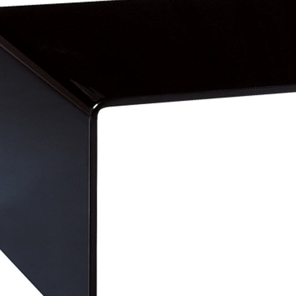 Black Glass Sled Coffee Table - 24-inch