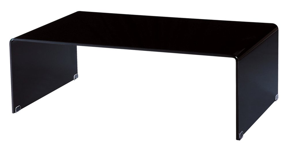 Black Glass Sled Coffee Table - 24-inch