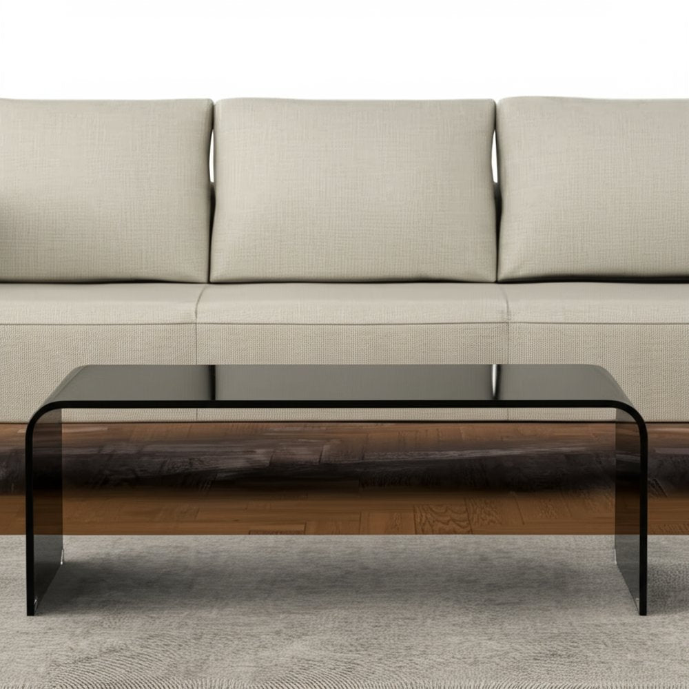 Black Glass Sled Coffee Table - 24-inch