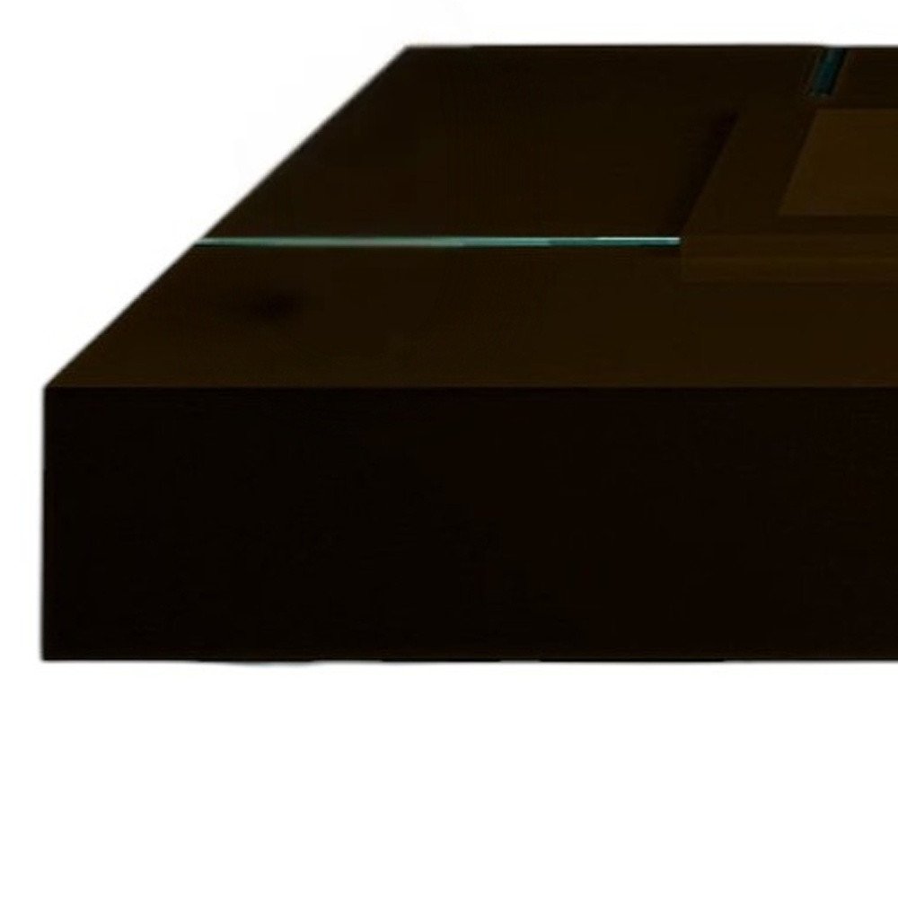 Espresso and Clear Wood and Glass Square Coffee Table - 47-inch