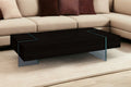 Black and Clear Wood and Glass Sled Coffee Table - 53-inch
