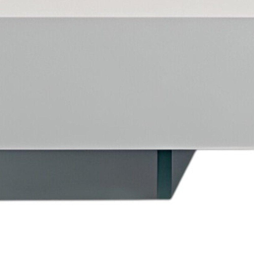 White and Clear Wood and Glass Sled Coffee Table - 53-inch