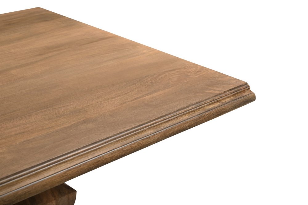 Brown Solid Wood Double Pedestal Base Dining Table - 75-inch