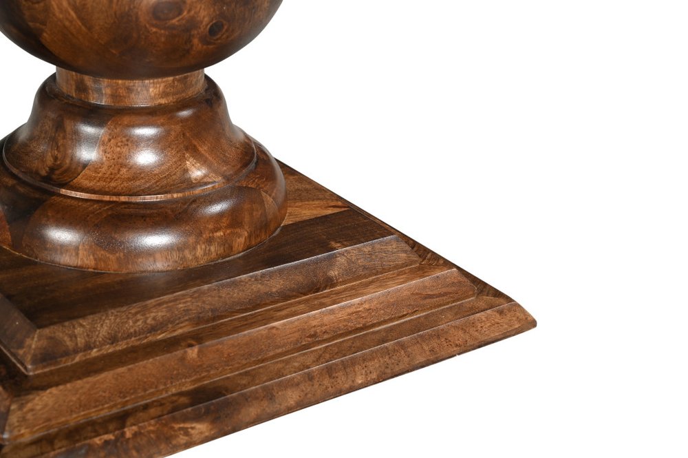 Dark Brown Wood Double Pedestal Base Dining Table - 75-inch