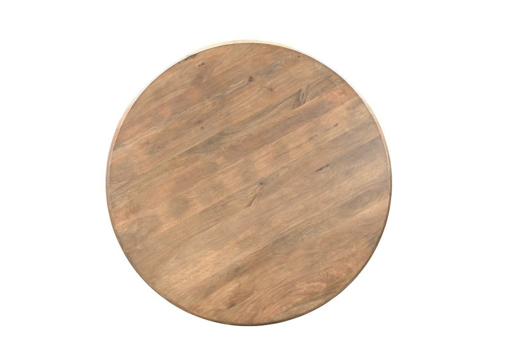 Brown Solid Wood Pedestal Base Round Top Dining Table - 54-inch