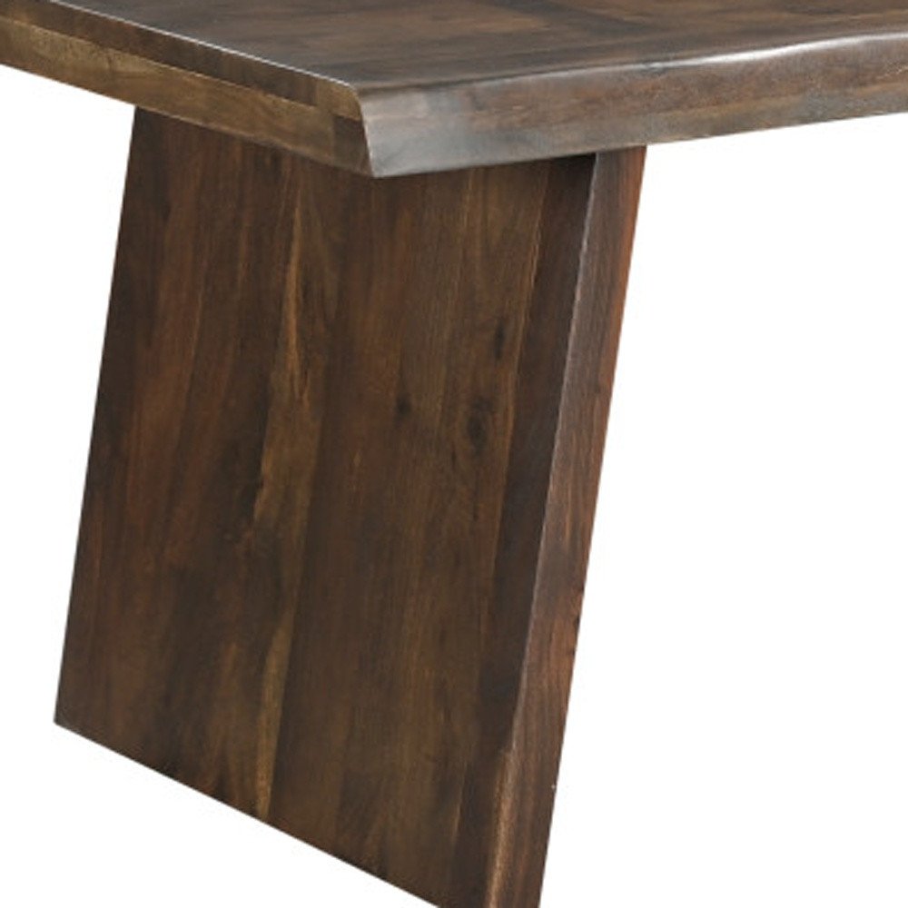 Dark Brown Solid Wood Live Edge Dining Table - 75-inch