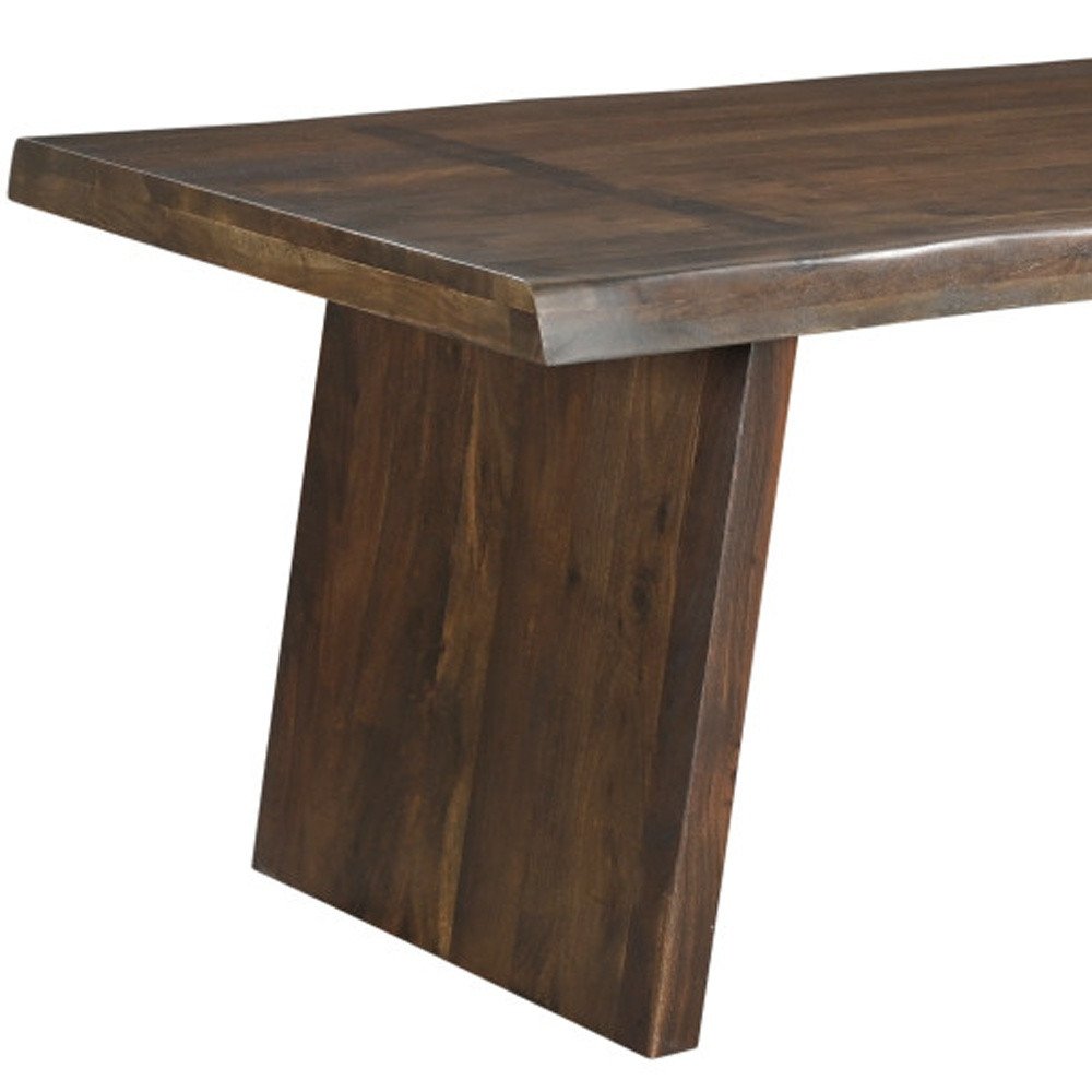 Dark Brown Solid Wood Live Edge Dining Table - 75-inch