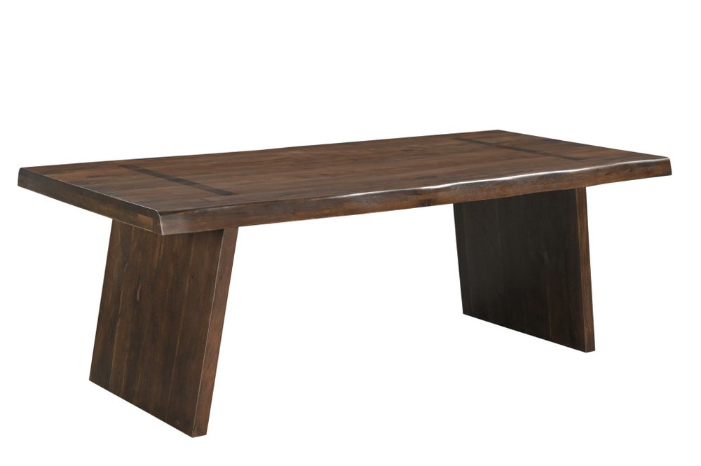 Dark Brown Wood Live Edge Dining Table - 86-inch