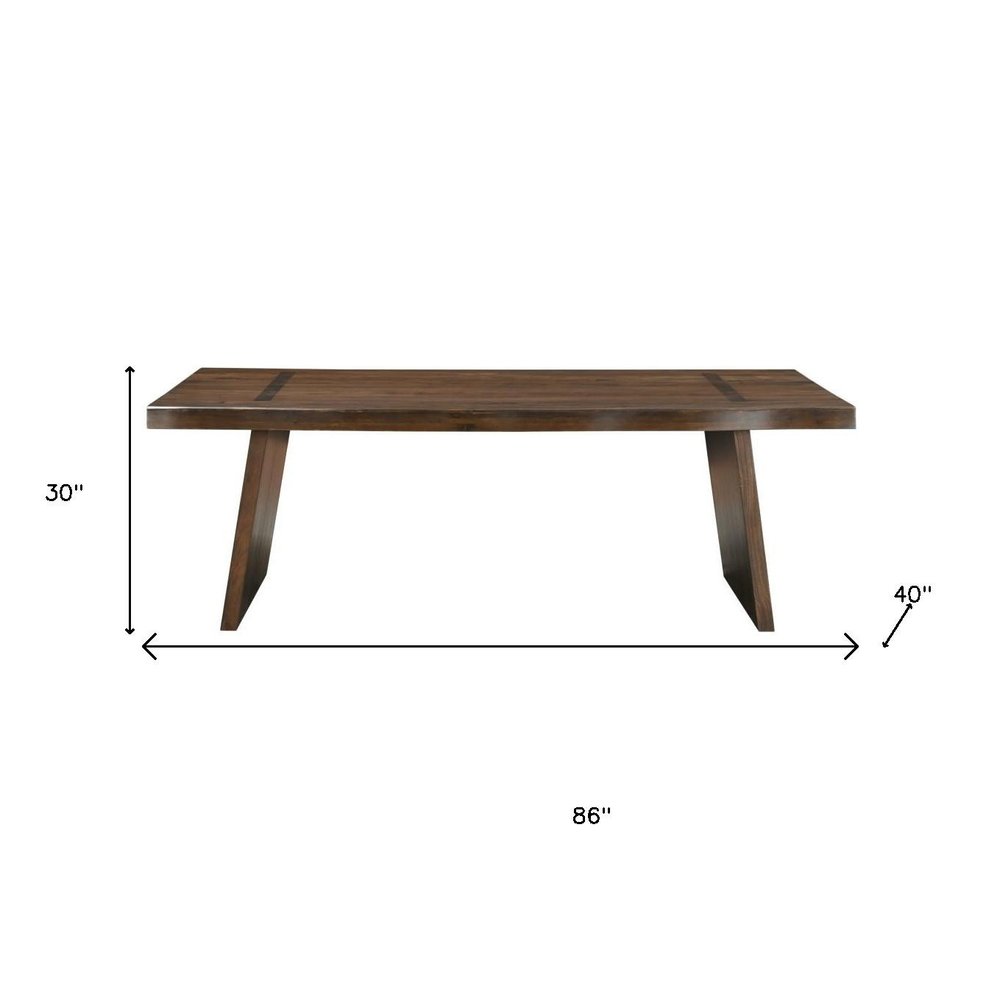 Dark Brown Wood Live Edge Dining Table - 86-inch