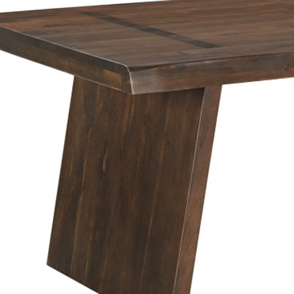 Dark Brown Wood Live Edge Dining Table - 86-inch