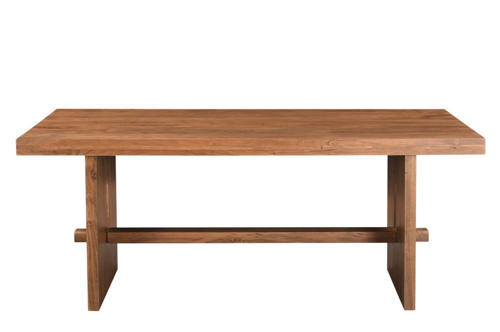 Brown Solid Wood Trestle Base Dining Table - 75-inch