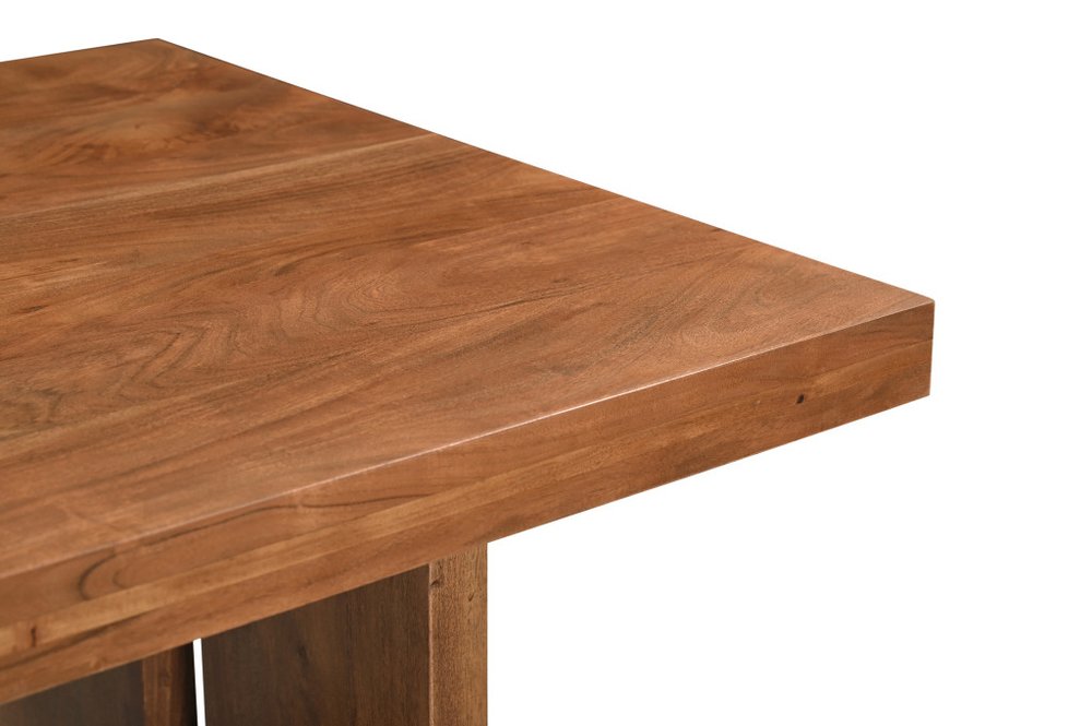 Brown Solid Wood Trestle Base Dining Table - 75-inch