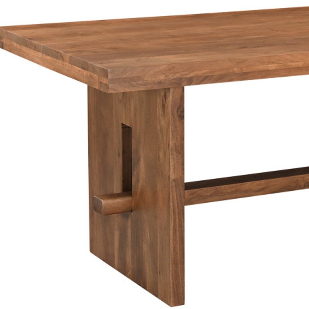 Brown Solid Wood Trestle Base Dining Table - 75-inch