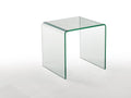 Clear Glass Rounded Edge End Table - 21-inch