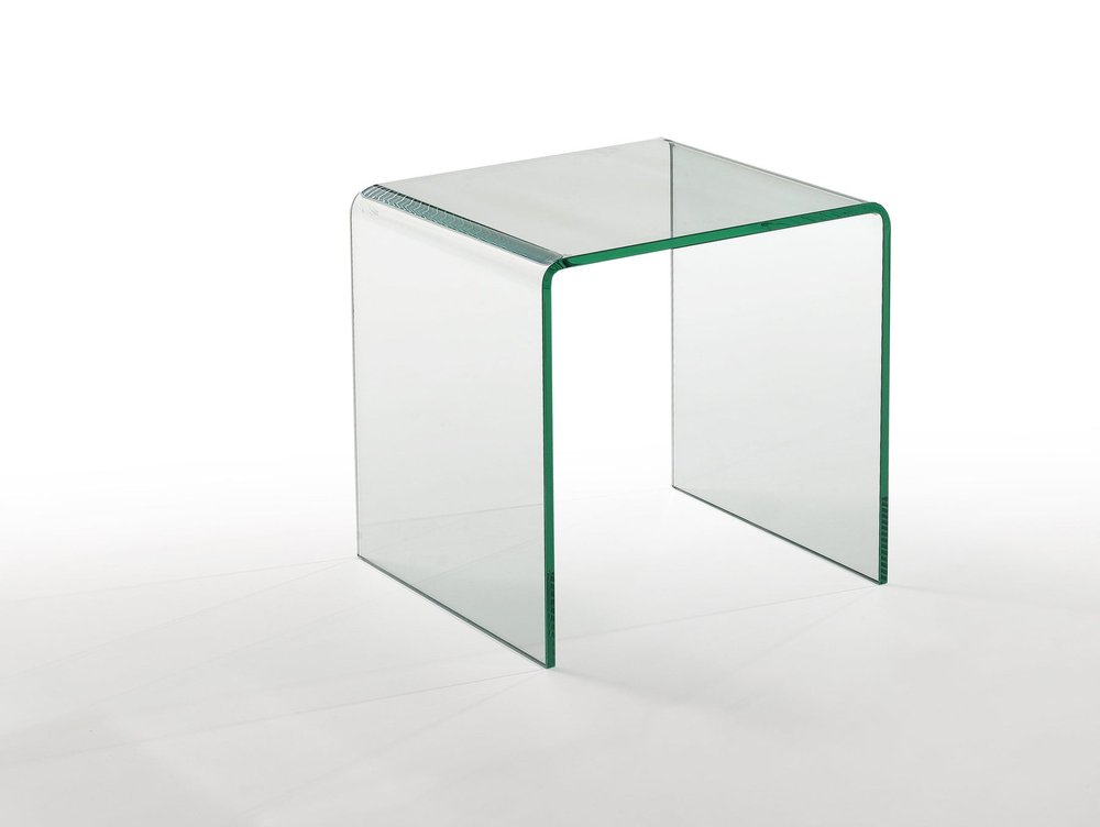 Clear Glass Rounded Edge End Table - 21-inch