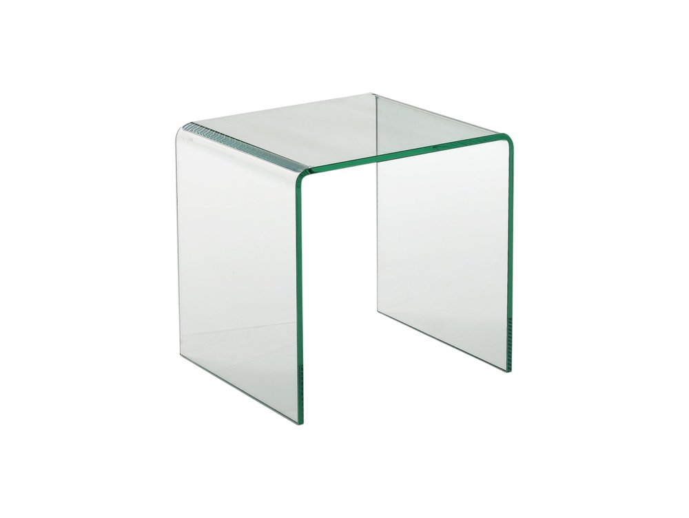 Clear Glass Rounded Edge End Table - 21-inch