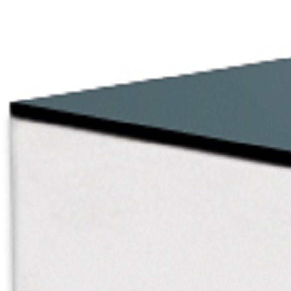Black and White Mirrored Glass Square Cross Legs End Table - 20-inch