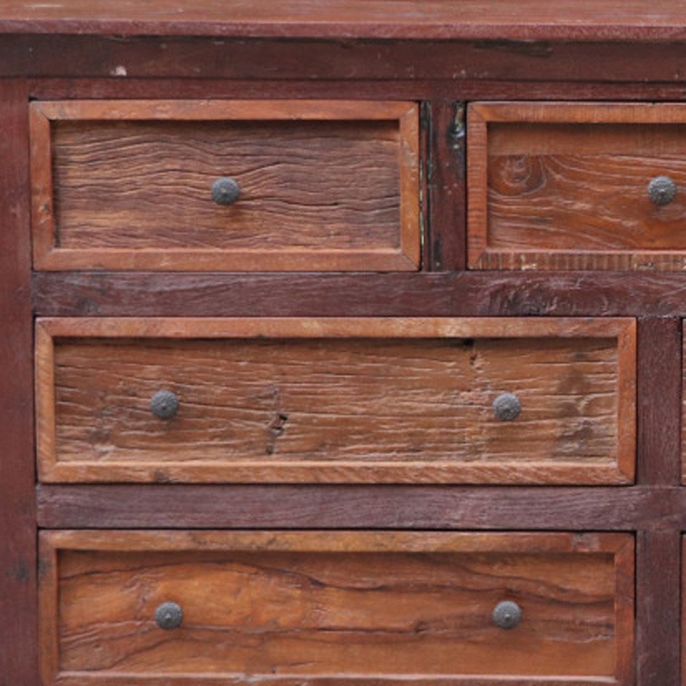 Brown Solid Wood Seven Drawer Double Dresser - 64-inch