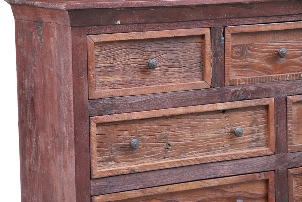 Brown Solid Wood Seven Drawer Double Dresser - 64-inch
