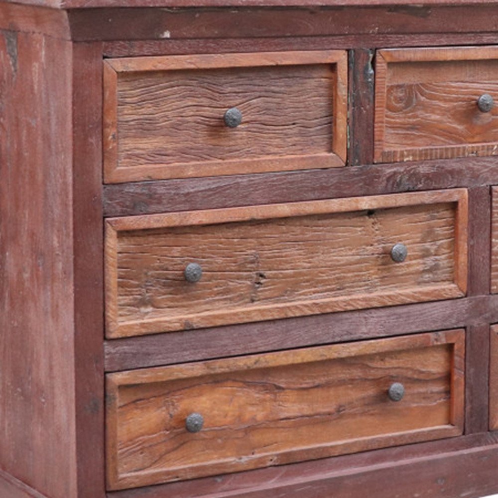 Brown Solid Wood Seven Drawer Double Dresser - 64-inch