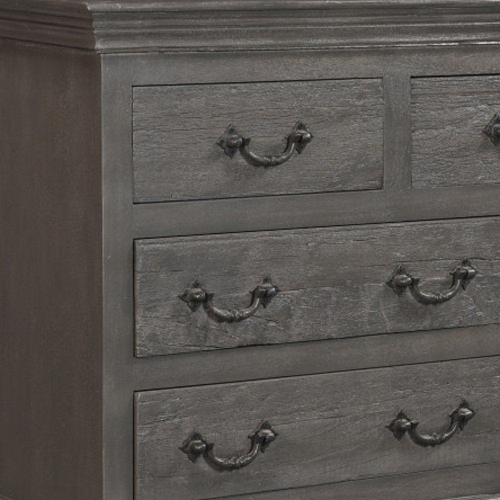 Brown Solid Wood Seven Drawer Double Dresser - 64-inch