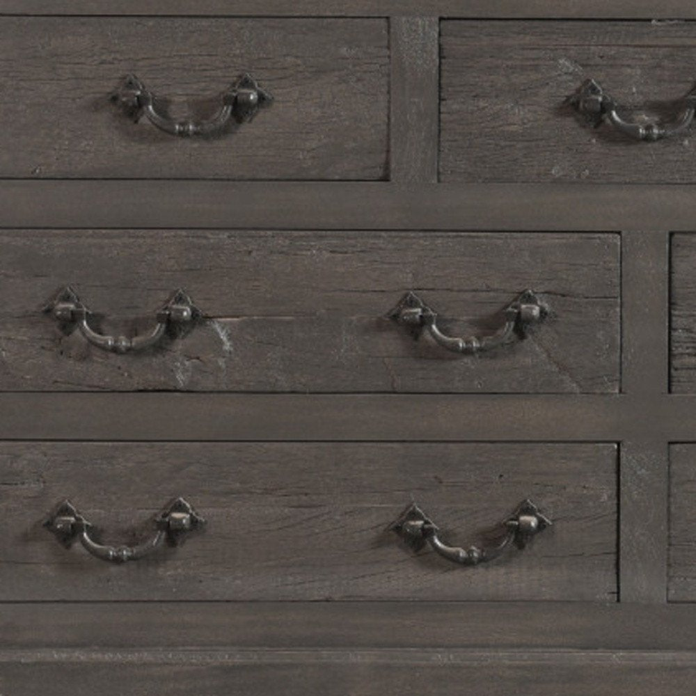 Brown Solid Wood Seven Drawer Double Dresser - 64-inch