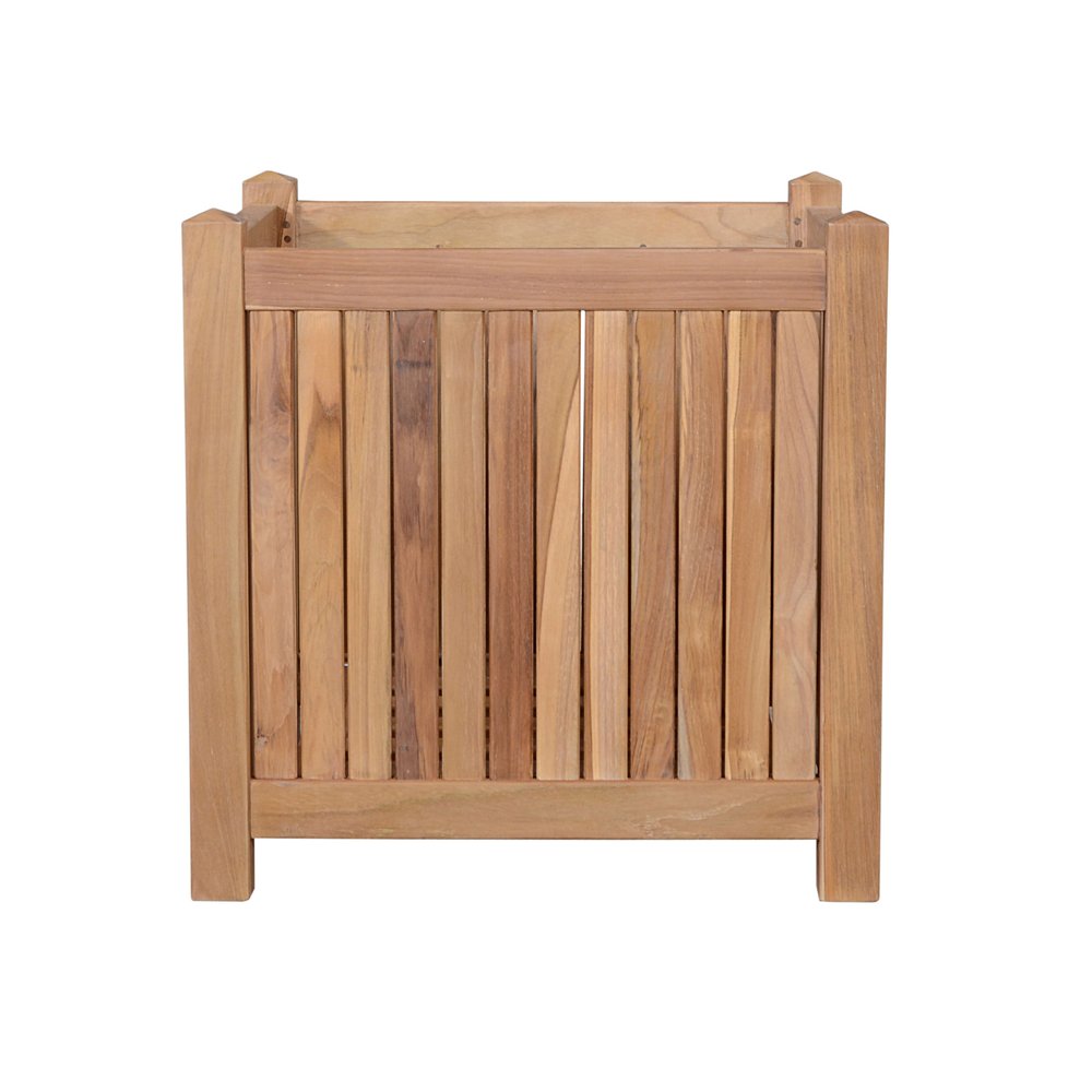 Natural Solid Wood Indoor Outdoor Square Planter Box - 18-inch