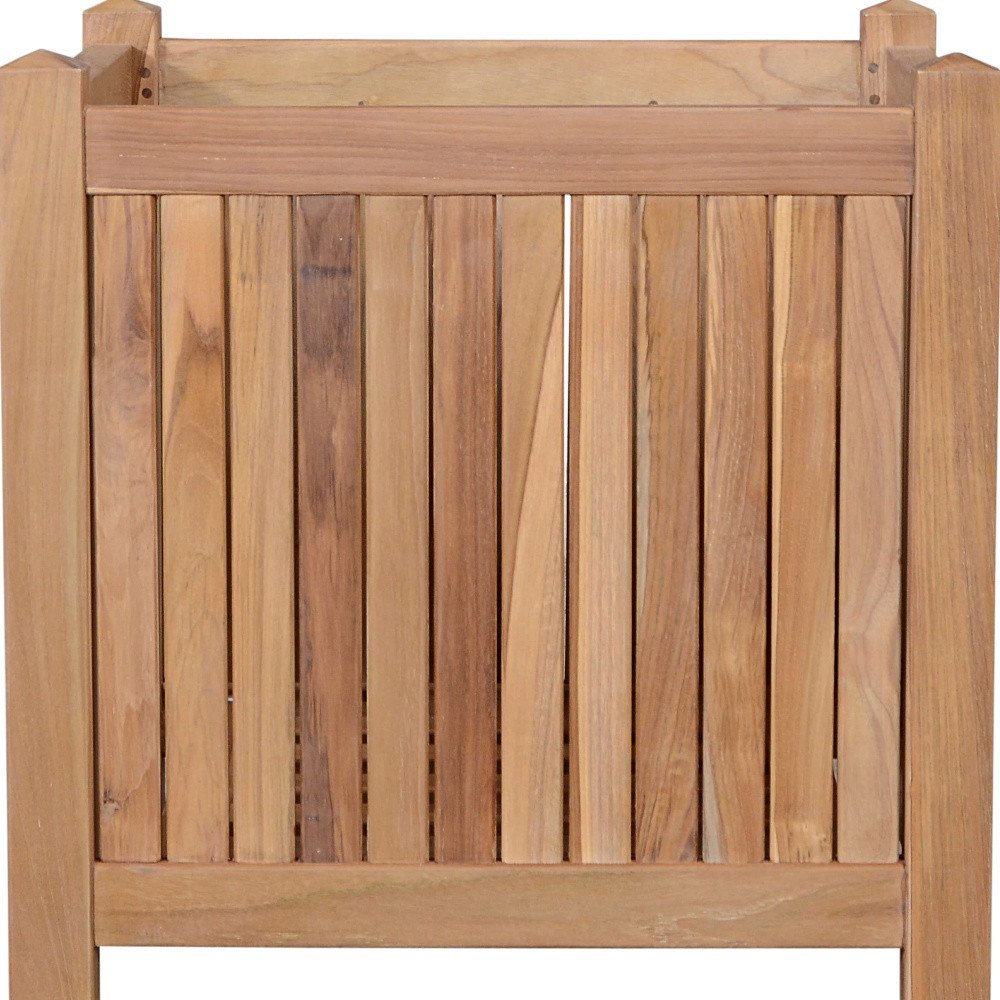 Natural Solid Wood Indoor Outdoor Square Planter Box - 22-inch