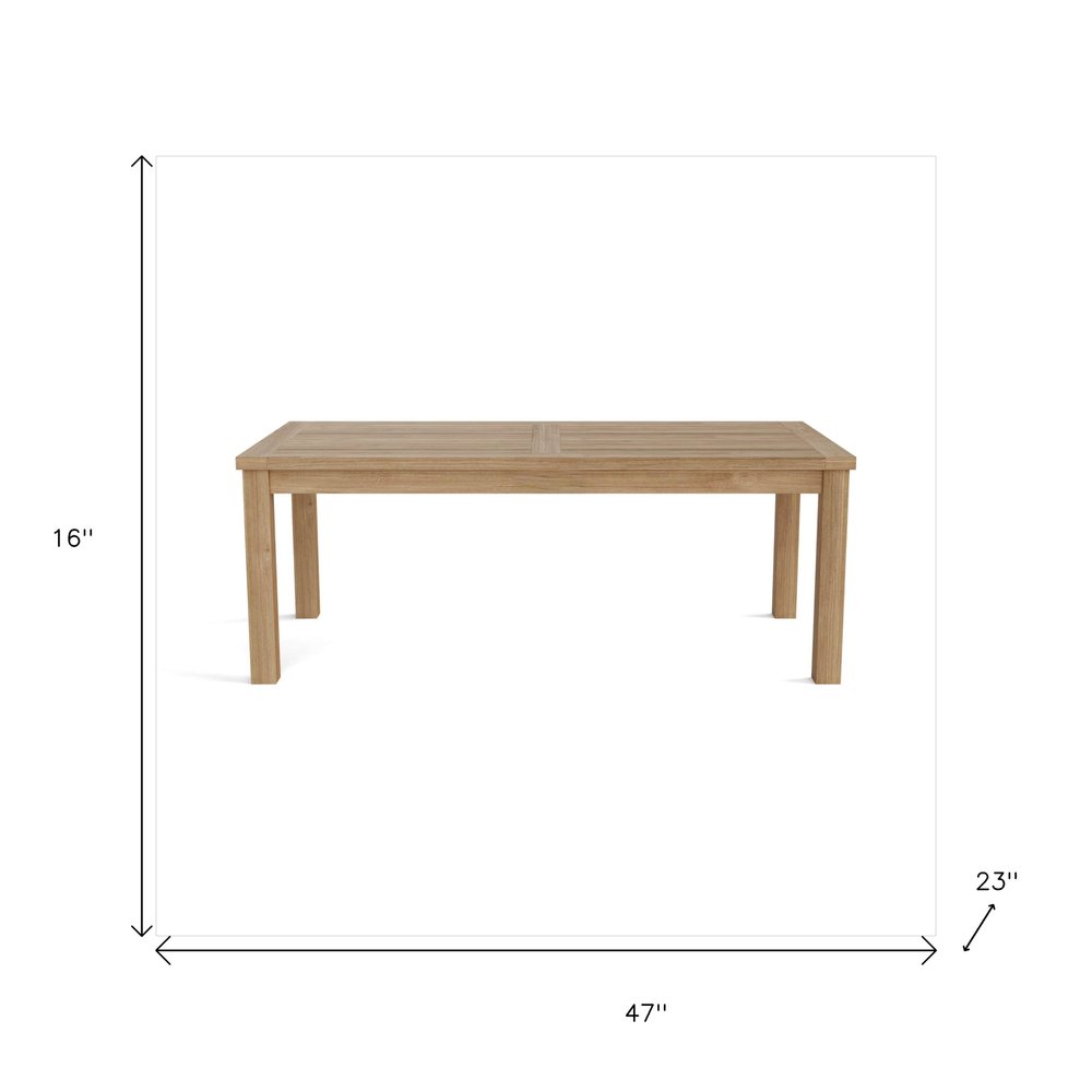 Natural Solid Wood Outdoor Coffee Table - 47-inch