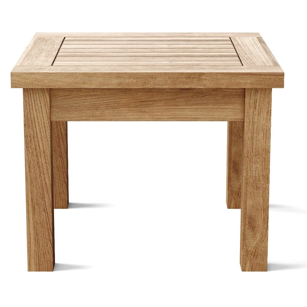 Natural Square Solid Wood Outdoor Side Table - 20-inch