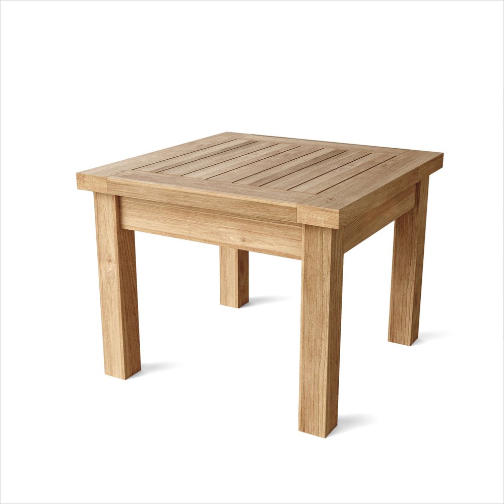 Natural Square Solid Wood Outdoor Side Table - 20-inch