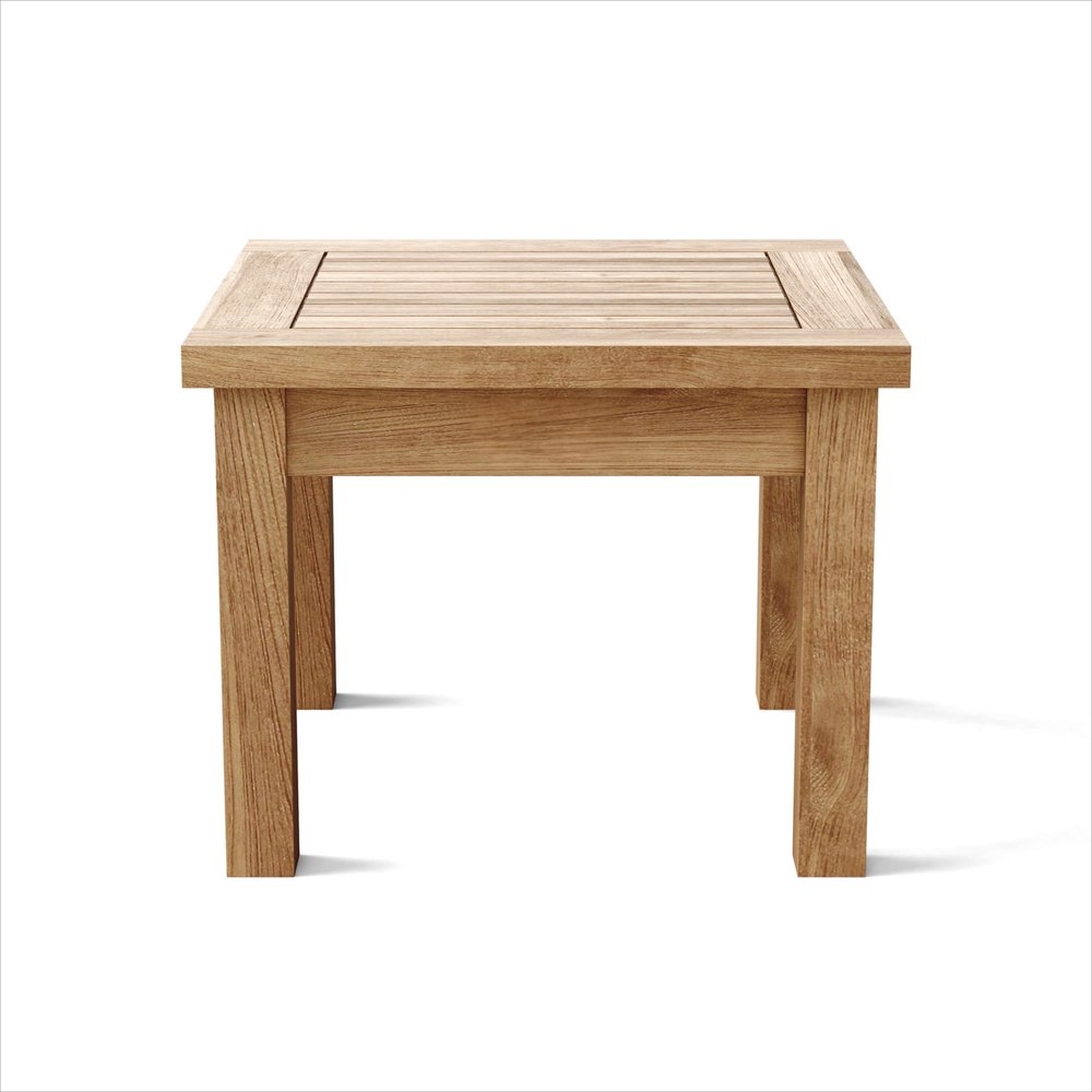 Natural Square Solid Wood Outdoor Side Table - 20-inch
