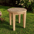 Natural Rounded Solid Wood Outdoor Side Table - 20-inch